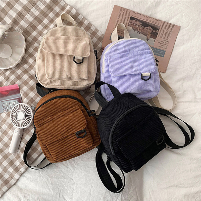 Fashion Backpack Women - Couleur unie Mini sac à dos